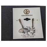 Giani Bernini Sterling Silver Cubic Zirconia Pearl Earrings