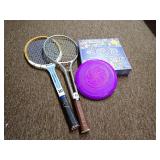 Dixit Journey Board Game, Frisbee, and Tennis Rackets