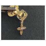 14k Gold & Diamond Religious Cross Pendant 1.26 Grams