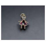 14K Gold CZ January Girl Pendant