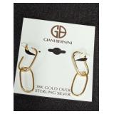 Giani Bernini 18K Gold Over Sterling Silver Link Wire Hoop Earrings