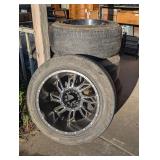SET OF FOUR CUSTOM 20" LIGHT TRUCK WHEELS WITH GENERAL GRABBER HTS60  275/55R20 TIRES, FITS MULTIPLE BOLT PATTERNS
