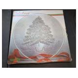 HIMARK HOLIDAYS CHRISTMAS THEME FORMAL GLASS SERVING PLATTER IN ORIGINAL BOX
