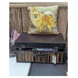 Handmade Chihuahua or Pomeranian Dog Accent Pillow & Decorative Suitcase with Contents