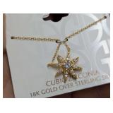 Giani Bernini 18K Gold Over Sterling Silver Cubic Zirconia Starburst Necklace