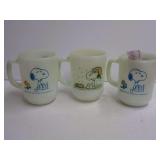 Snoopy & Woodstock Milk Glass Mugs