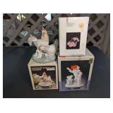 PORCELAIN FIGURINES, THREE OF FOUR WITH ORIGINAL BOXES
