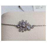 Swarovski Silver-Tone Slider Bracelet with Floral Centerpiece