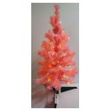 Small Pink Decorative Christmas Tree with Lights