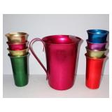 Color Craft Aluminum Pitcher with Tumblers