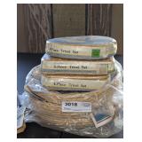 VINTAGE FACTORY SEALED WICKER TRIVET SETS AND PAPER PLATE HOLDERS