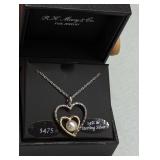14K & Sterling Silver Heart Pearl Necklace