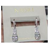 Nadri Drop Earrings with Simulated Diamond Accents