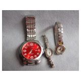 Assorted Wrist Watches - All need batteries - Invicta band needs repair.
