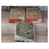 FIVE HOLIDAYS BY HIMARK BRASS CHRISTMAS BILL TRIVETS IN ORIGINAL BOXES