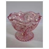 LE Smith Aztec Heritage Iridescent Glass Whirling Star Compote Candy Dish