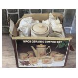7-PIECE CERAMIC COFFEE SET WITH ORIGINAL BOX
