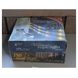18-FT COOL TOUCH CRYSTALLIZED ROPE LIGHT AND 150 MESH LIGHT AD-A-SET IN ORIGINAL BOXES
