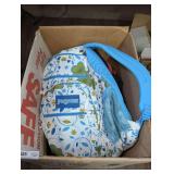 JANSPORT BACKPACKS, TWO TEAM MICKEY BRUNSWICK BOWLING BAGS, SOFT SIDED COOLERS, AND MORE IN UNDER TABLE BOX MARKED 3025