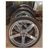 SET OF FOUR CUSTOM KOKO KUTURE 20" WHEELS AND NANKANG NOBLE SPORT NS-20 STAGGERED TIRES INCLUDING 285/30ZR20 BACK AND 245/30ZR20 FRONT