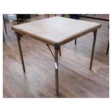 Vintage Folding Card Table with Embossed Design