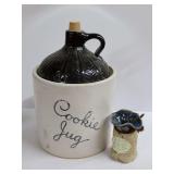 Cookie Jug by Monmouth USA and Blue Heron Pottery Stoneware Vase