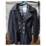 Black Pea Coat - Size Medium