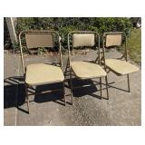 3 MID-CENTURY SAMSONITE FOLDING CHAIRS