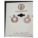 Giani Bernini Cubic Zirconia 18K Gold Over Sterling Silver Earrings