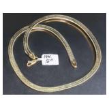 14K Yellow Gold Herringbone Necklace, 16 inches 10.3 Grams