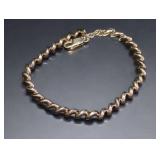 Yellow Gold Bangle Bracelet, 8", marked 14k Gold 6.8 Grams