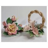 Capodimonte Porcelain Floral Figurines