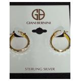 Giani Bernini Sterling Silver 18KT Gold Tone Hoop Earrings