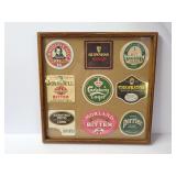 Framed Collection of Assorted Beer Coasters