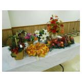 (1) FRUIT SWAG, (1) FALL WREATH (5) FLORAL IN VASES (7) TOTAL PCS