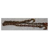 ASSORTED CHAIN PIECES & (2) HOOKS