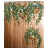 (6) SCONCES, BLACK IRON, W/GREENERY