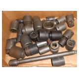 MISC 1/2" DRIVE IMPACT SOCKETS & ETC (28) PCS