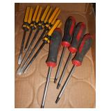 (9) ASSORTED SCREWDRIVERS