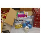 (8) BOXES NEW GLASS CHRISTMAS BALLS, MINI BALLS & LARGE BOX CHRISTMAS BALLS