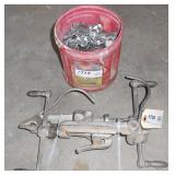 (2) BAND-IT TOOL & RED CONTAINER OF CLAMPS