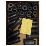 MISC 1/2" DRIVE IMPACT SOCKETS (33) PCS