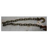 APPROX 40" OF 5/16" CHAIN W/1 GRAB HOOK & 1 SLIDE HOOK