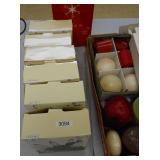 (6) WHITE (NEW IN BOX) MINI LIGHT STRANDS, VARIOUS CANDLES (NEW ) IN BOX POINSETTIA LIGHT STRING