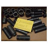 MISC 1/2" DRIVE IMPACT SOCKETS (33) PCS