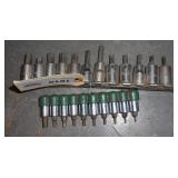 (10) PC 1/4" DRIVE & (12) PC 3/8" DRIVE ALLEN SOCKET SETS (22) PCS TOTAL