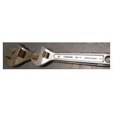 (1) 12" NEW BRITAIN & (1) 200MM SUNKEY ADJUSTABLE WRENCHES