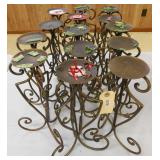(14) ANTIQUE BRASS FINISH CANDLE HOLDERS