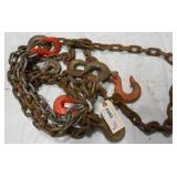 (5) ASSORTED LENGTHS & SIZES CHAINS ALL W/ 2 HOOKS