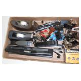 MISC OFFICE SUPPLIES, HOLE PUNCH, STAPLERS, TAPE DISPENSER & PAPER CLIPS